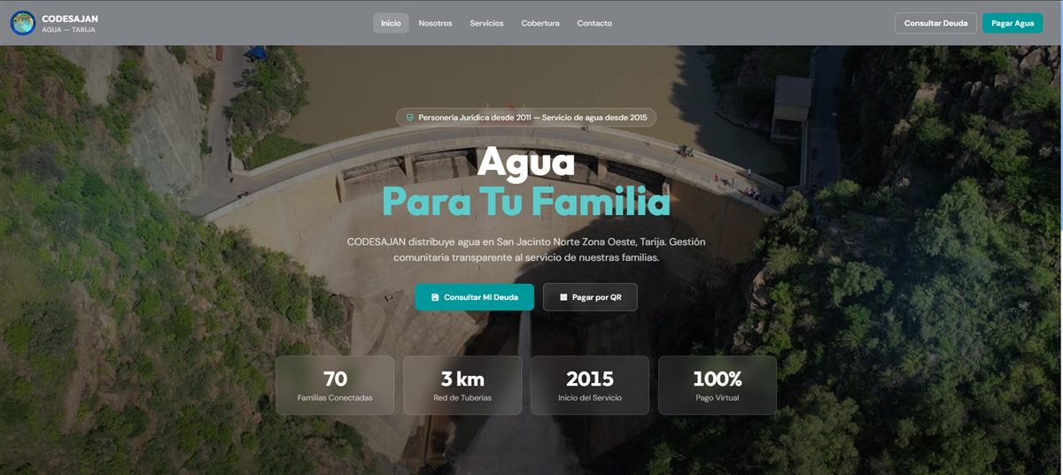 Captura del sitio web de Codesajan