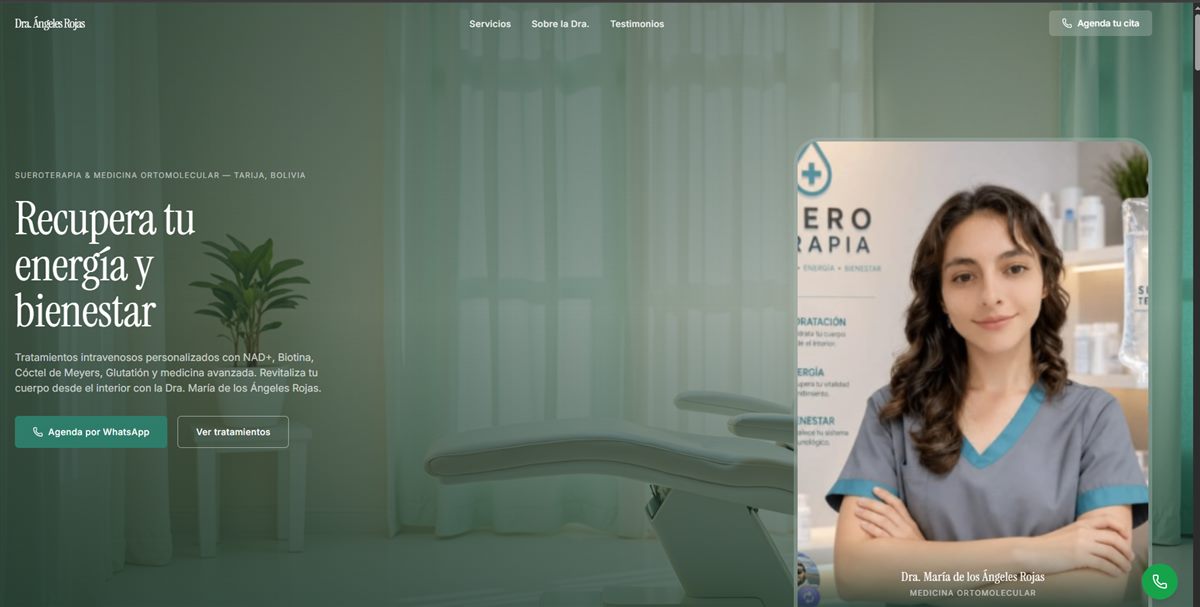 Captura del sitio web de Dra. Ángeles Rojas